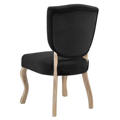 Array Vintage French Dining Side Chair, Velvet Fabric Metal Steel, Black 13835