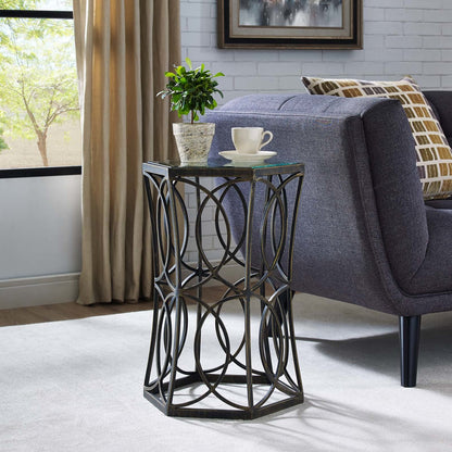 Circle 19.5" Side Table, Metal Steel,  Black 13840