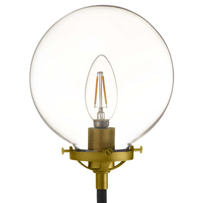 Reckon Amber Glass and Brass Wall Sconce Light, Glass Metal, Gold, 17803