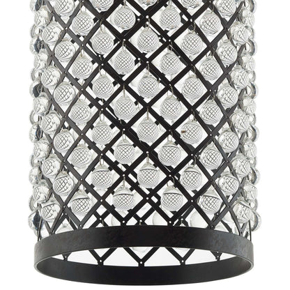 Reflect Glass and Metal Pendant Chandelier, Metal Steel Glass, Black 13843