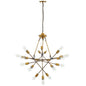 Request Antique Brass 18 Light Mid-Century Pendant Chandelier, Metal Steel, Gold 15278