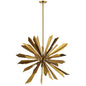 Pervade Starburst Brass Pendant Light Chandelier, Metal Steel, Gold 15279