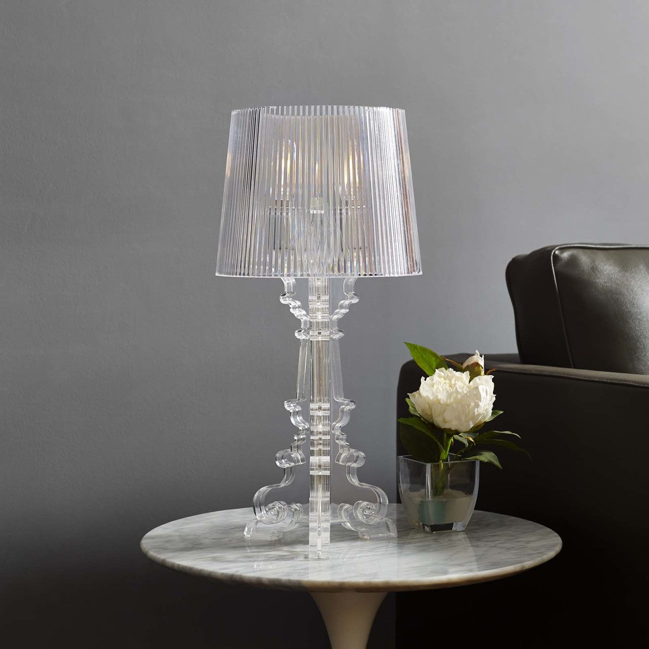 French Petite Acrylic Acrylic Table Lamp, Plastic, Clear 13846