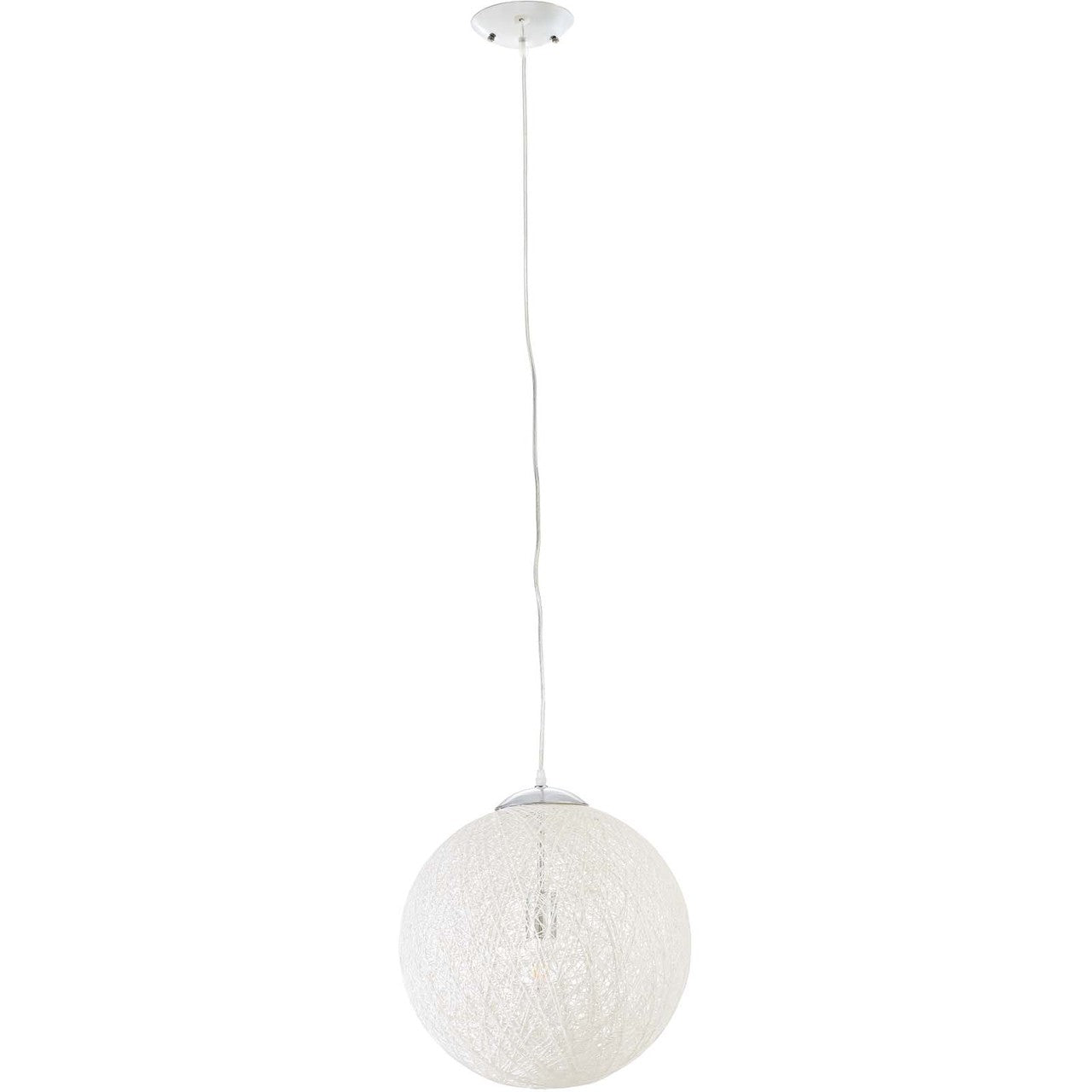 Spool 16" Pendant Light Chandelier, Rope, White 13847