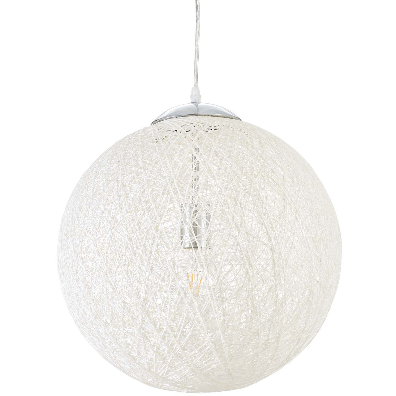 Spool 16" Pendant Light Chandelier, Rope, White 13847