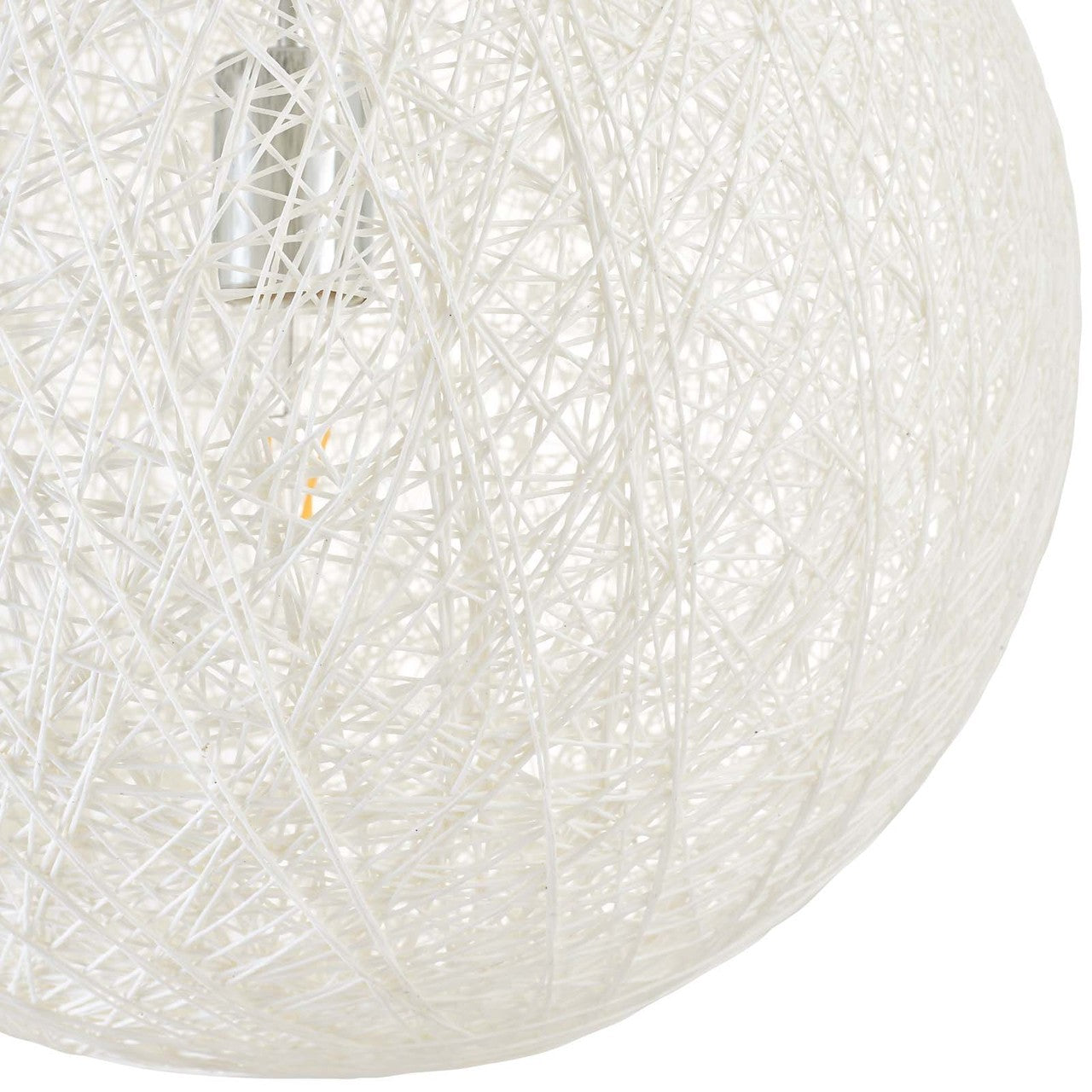 Spool 16" Pendant Light Chandelier, Rope, White 13847