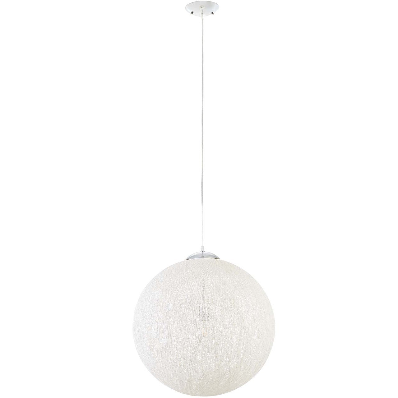 Spool 24" Pendant Light Chandelier, Rope, White 13848