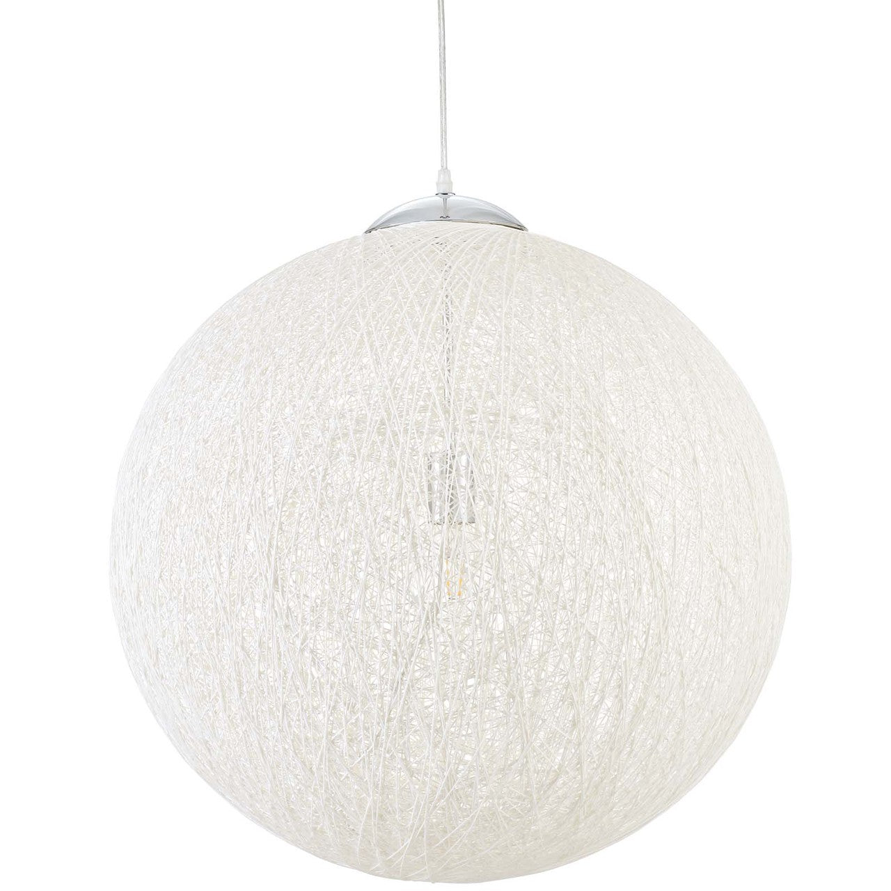 Spool 24" Pendant Light Chandelier, Rope, White 13848
