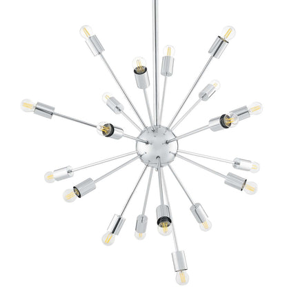 Volley Pendant Chandelier, Metal Steel, Silver 13849