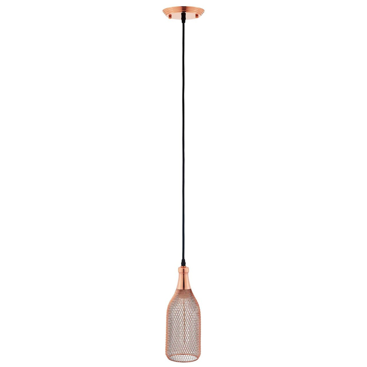 Glimmer Bottle-Shaped Rose Gold Pendant Light, Metal Steel, Gold Rose 15280