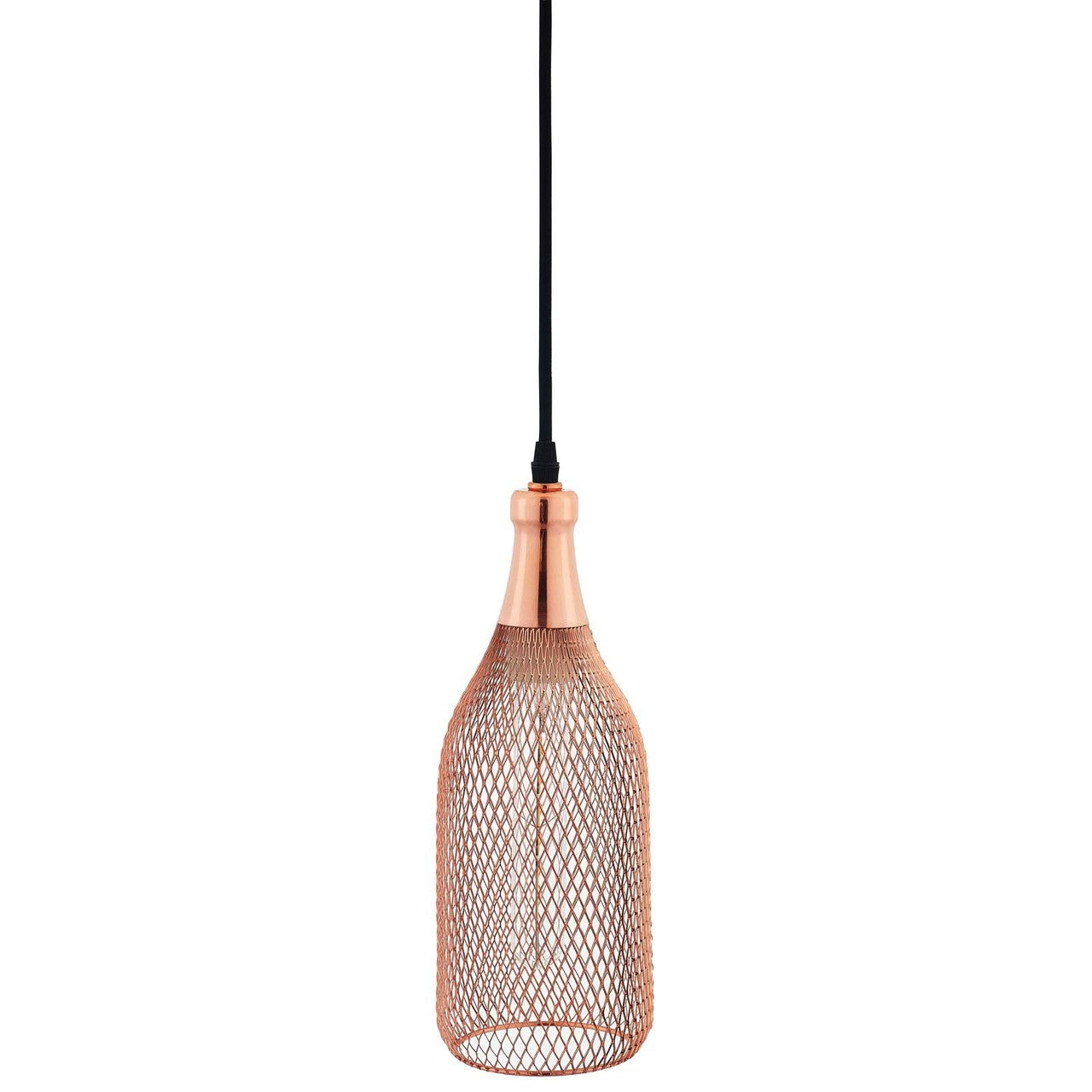 Glimmer Bottle-Shaped Rose Gold Pendant Light, Metal Steel, Gold Rose 15280