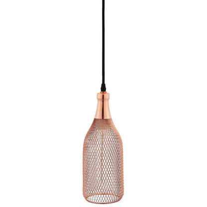 Glimmer Bottle-Shaped Rose Gold Pendant Light, Metal Steel, Gold Rose 15280