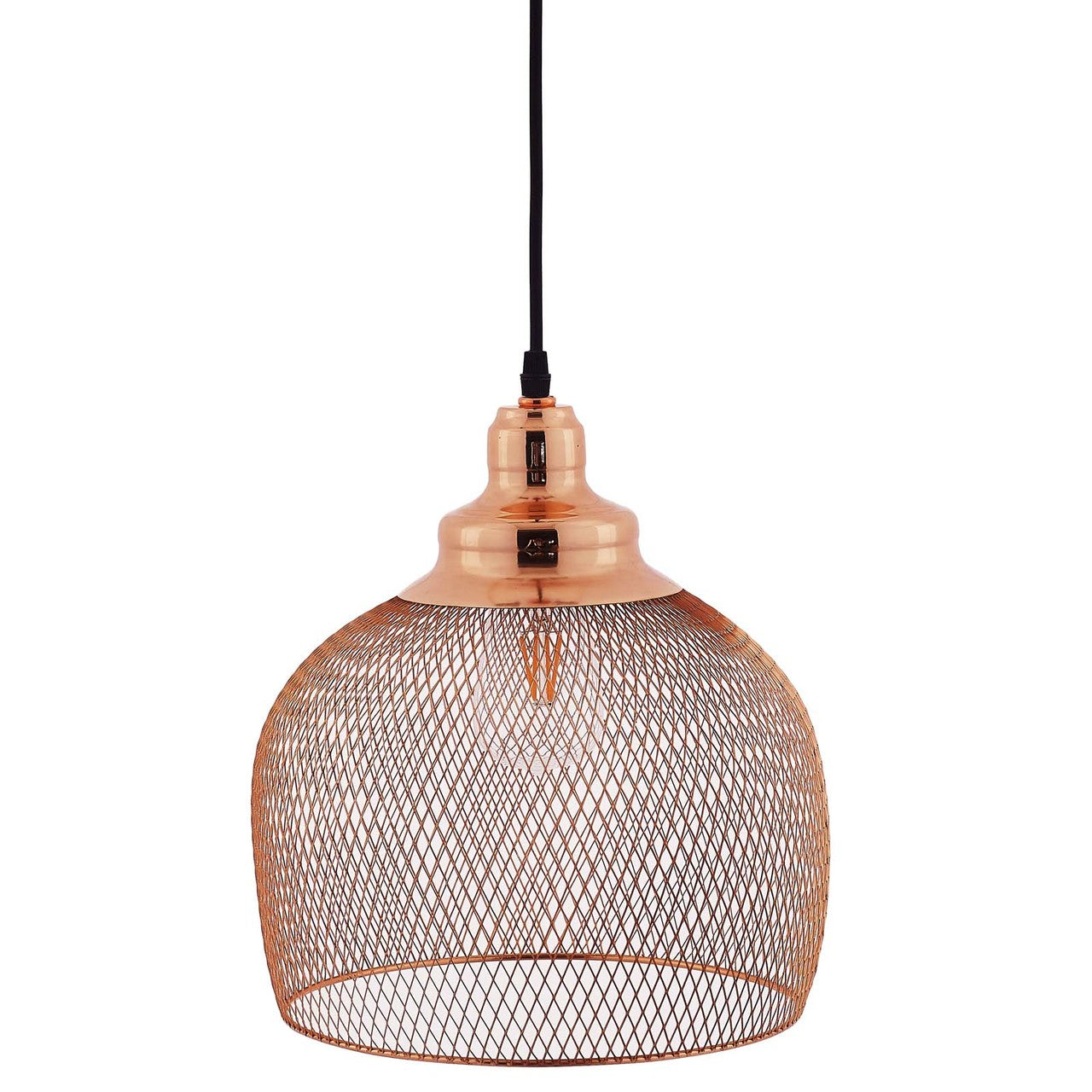 Glimmer Half-Sphere Rose Gold Pendant Light, Metal Steel, Gold Rose 15281