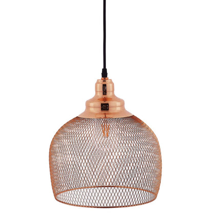 Glimmer Half-Sphere Rose Gold Pendant Light, Metal Steel, Gold Rose 15281