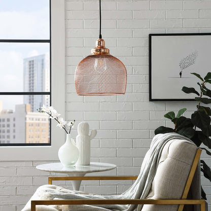 Glimmer Half-Sphere Rose Gold Pendant Light, Metal Steel, Gold Rose 15281