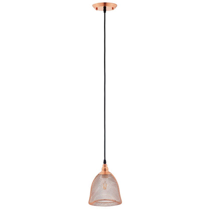 Glimmer Bell-Shaped Rose Gold Pendant Ligh, Metal Steel, Gold Rose 15282