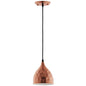 Dimple 6.5" Bell-Shaped Rose Gold Pendant Light, Copper Metal Steel Iron, Rose Gold 13850