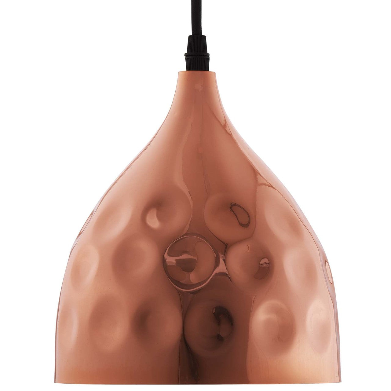 Dimple 6.5" Bell-Shaped Rose Gold Pendant Light, Copper Metal Steel Iron, Rose Gold 13850