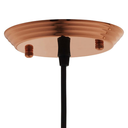 Dimple 6.5" Bell-Shaped Rose Gold Pendant Light, Copper Metal Steel Iron, Rose Gold 13850
