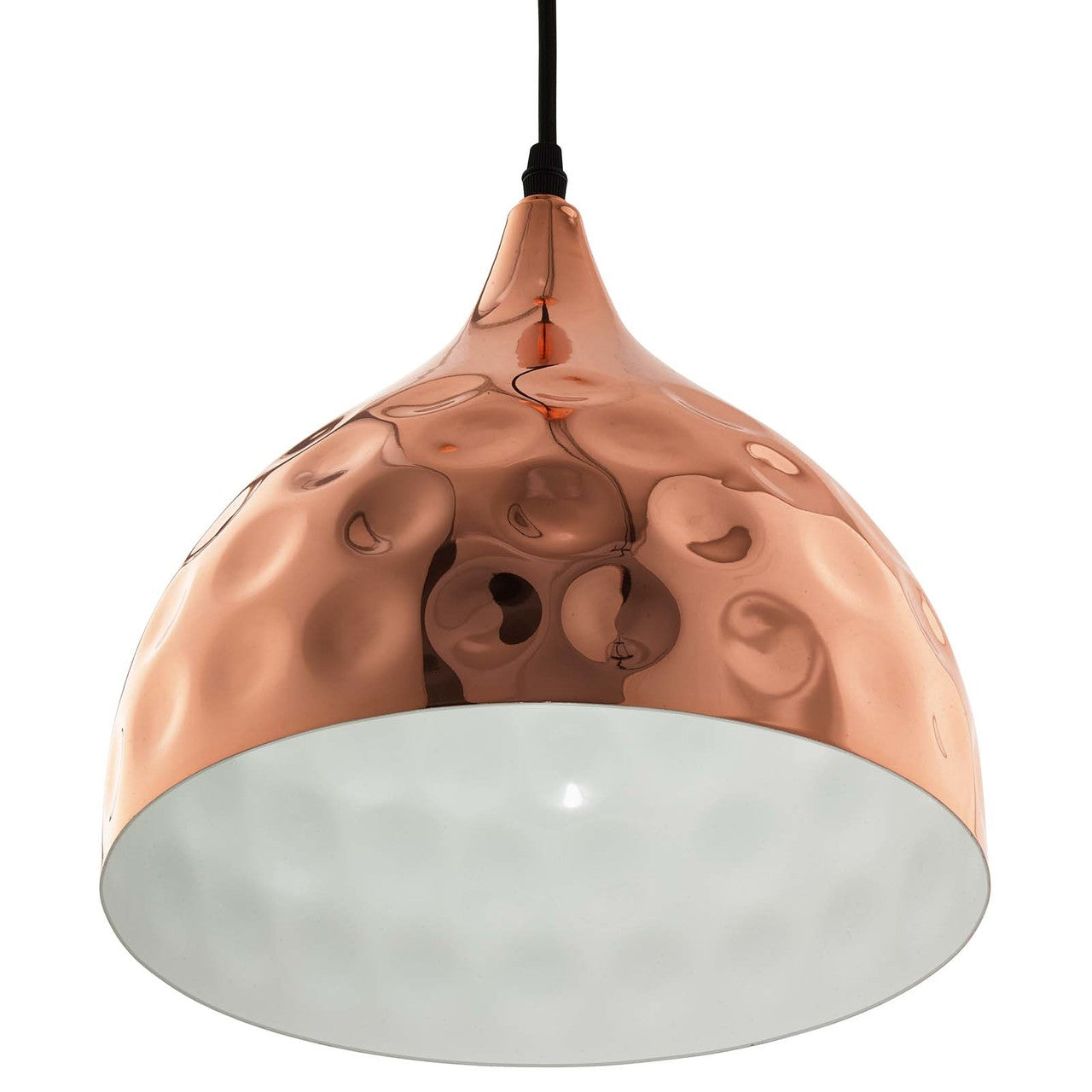 Dimple 11" Bell-Shaped Rose Gold Pendant Light, Copper Metal Steel Iron, Rose Gold 13851