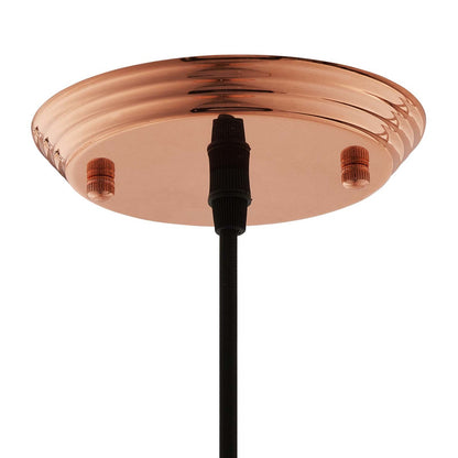 Dimple 11" Bell-Shaped Rose Gold Pendant Light, Copper Metal Steel Iron, Rose Gold 13851