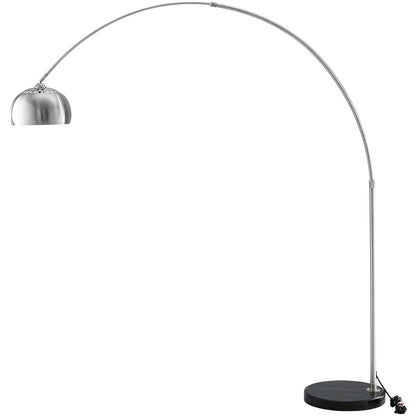 Sunflower Round Marble Base Floor Lamp, Metal Steel Marble, Black 13853