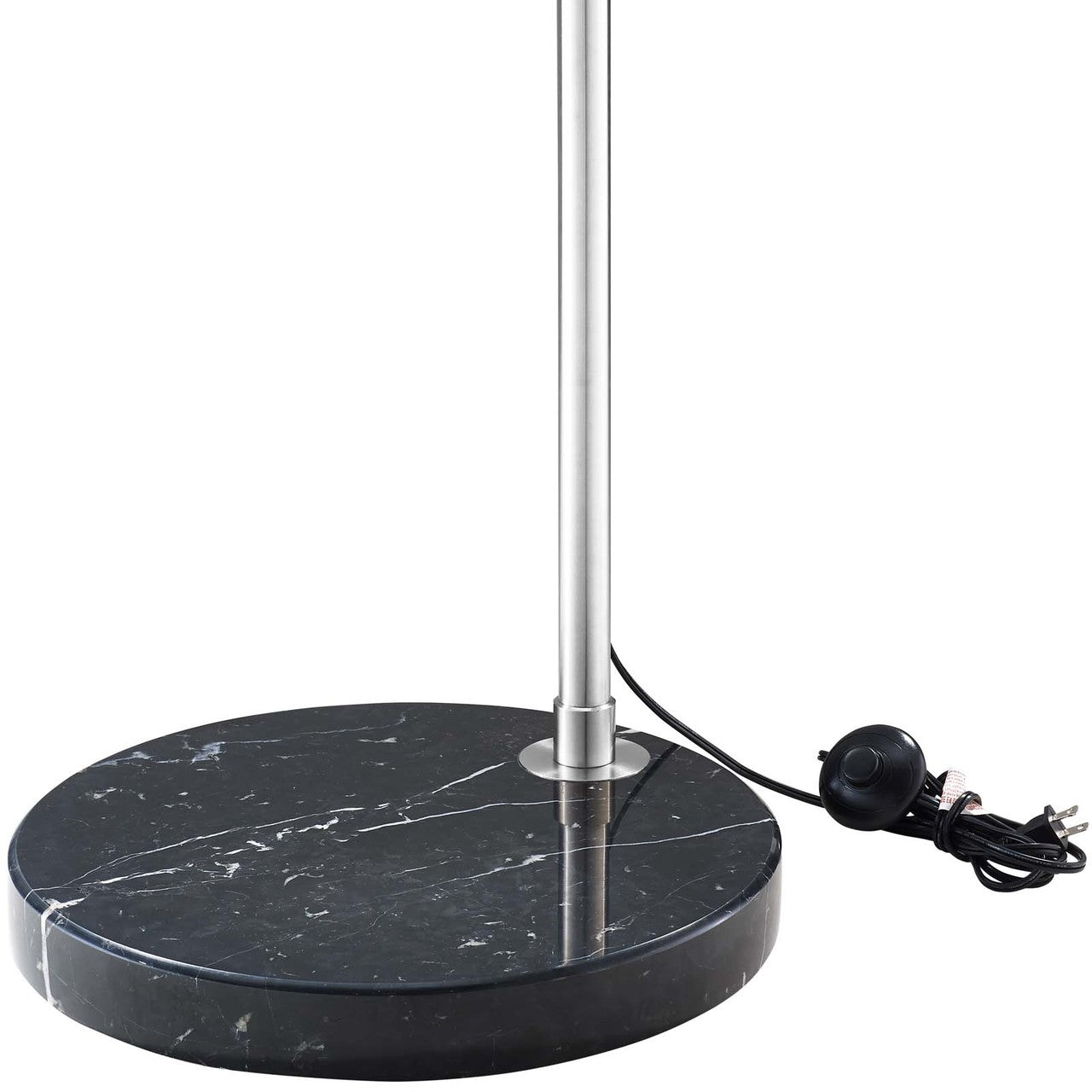 Sunflower Round Marble Base Floor Lamp, Metal Steel Marble, Black 13853
