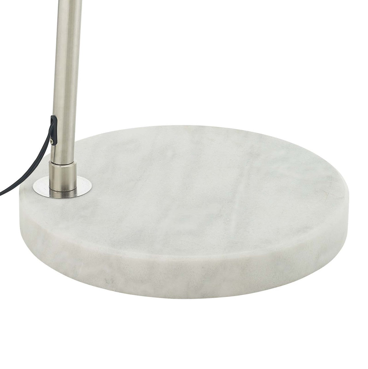 Sunflower Round Marble Base Floor Lamp, Metal Steel Marble, White 13854