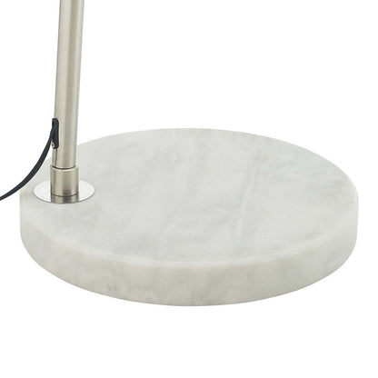 Sunflower Round Marble Base Floor Lamp, Metal Steel Marble, White 13854