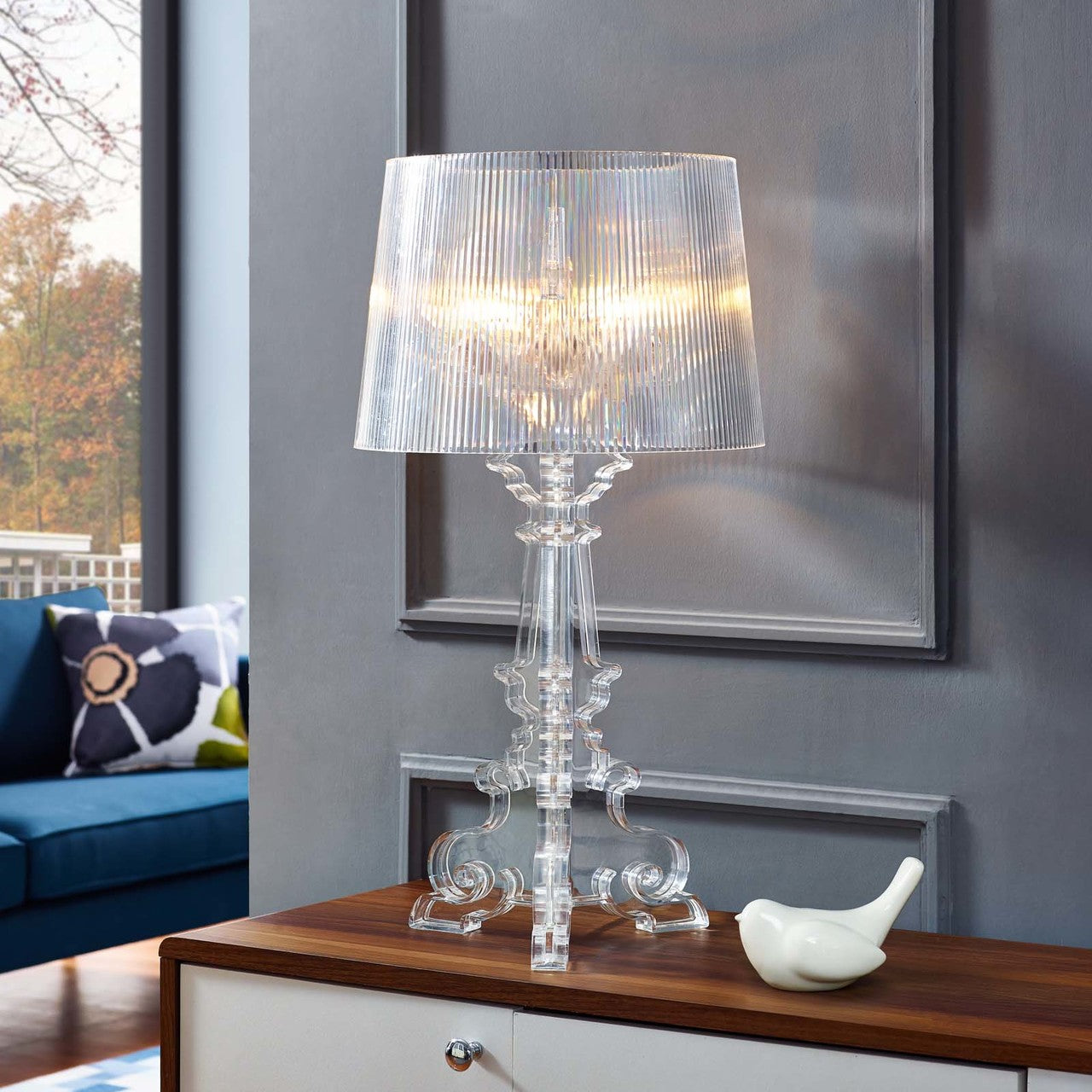 French Grande Table Lamp, Plastic, Clear 13857