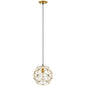 Rarity Geometric Decagon-Shaped Brass Pendant Light, Metal Steel, Gold 15284