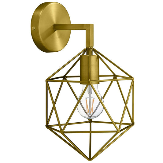 Adept Brass Wall Sconce Light Fixture, Brass Metal Steel, Gold 13861