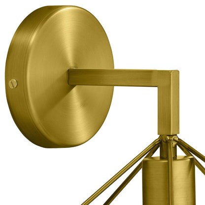 Adept Brass Wall Sconce Light Fixture, Brass Metal Steel, Gold 13861