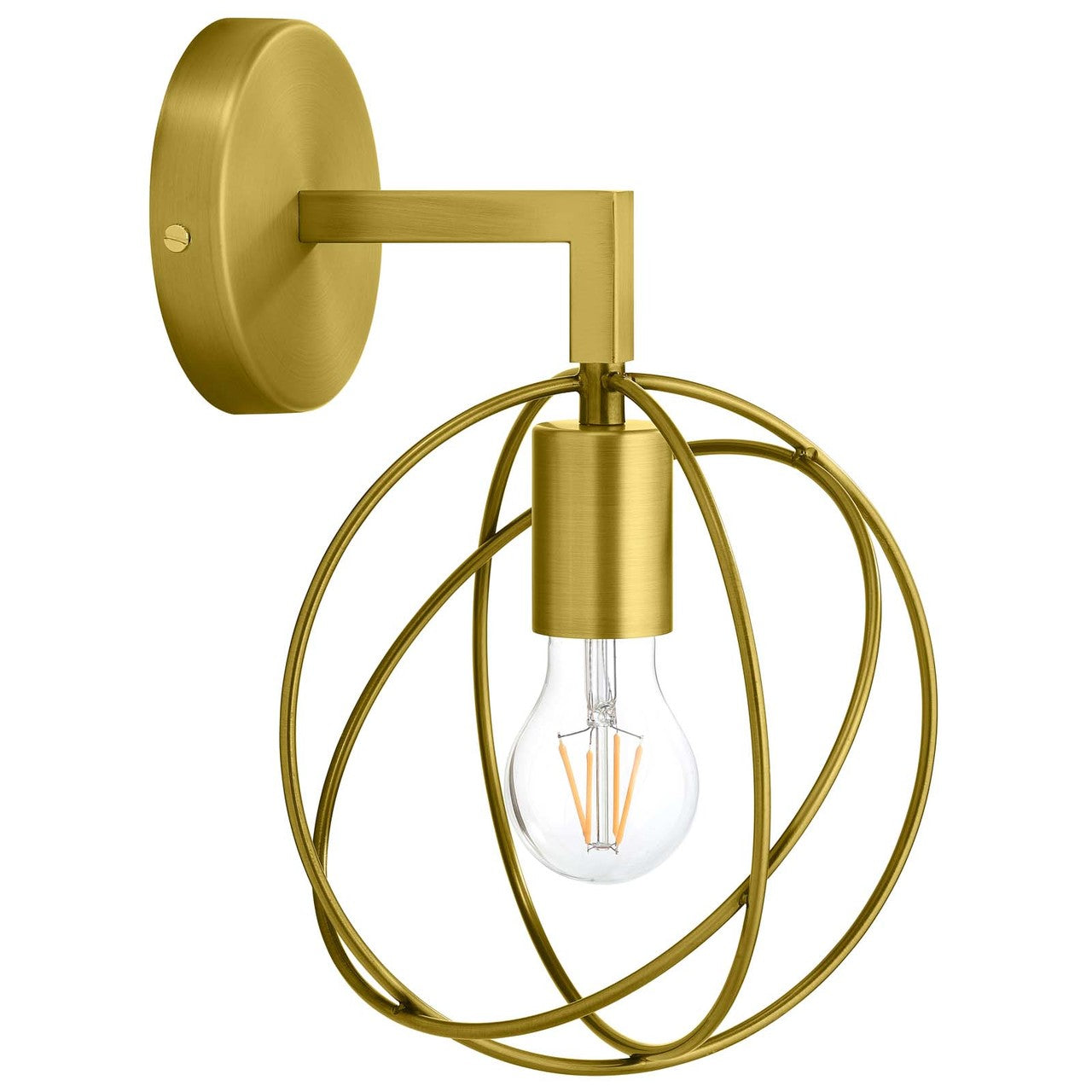 Perimeter Brass Wall Sconce Light Fixture, Brass Metal Steel Steel, Gold 13862