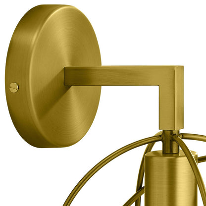 Perimeter Brass Wall Sconce Light Fixture, Brass Metal Steel Steel, Gold 13862