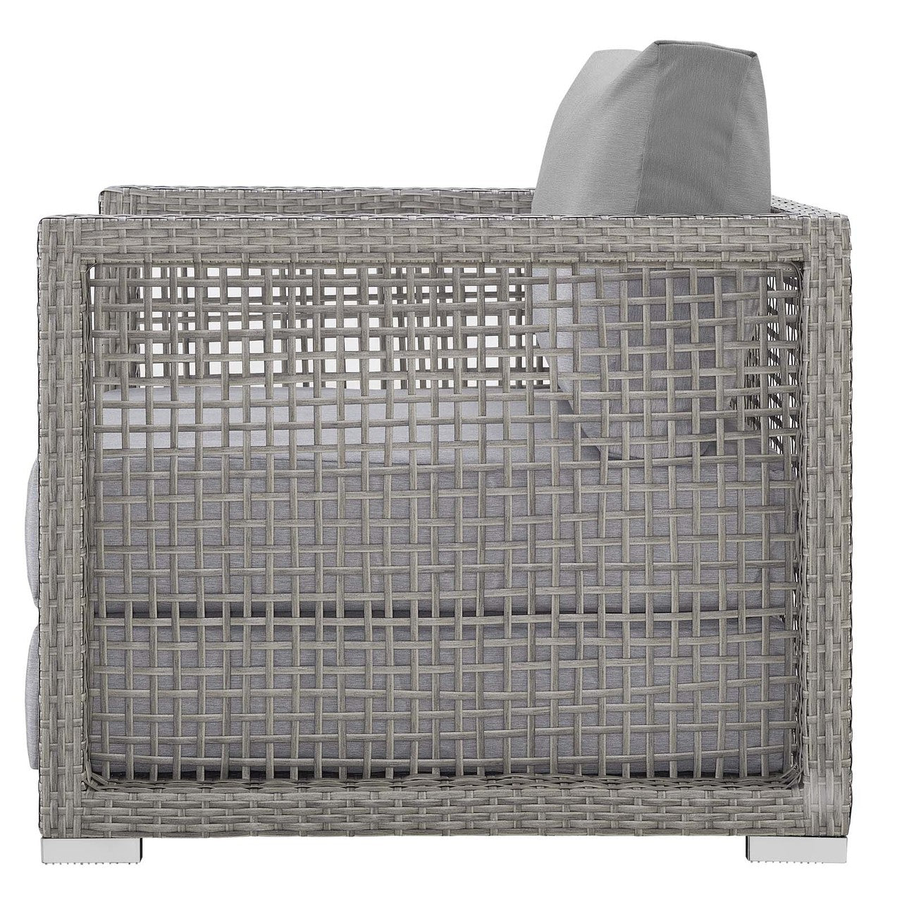 Aura Rattan Outdoor Patio Armchair, Rattan Wicker, Grey Gray 13864