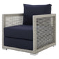Aura Rattan Outdoor Patio Armchair, Rattan Wicker, Grey Gray 13865