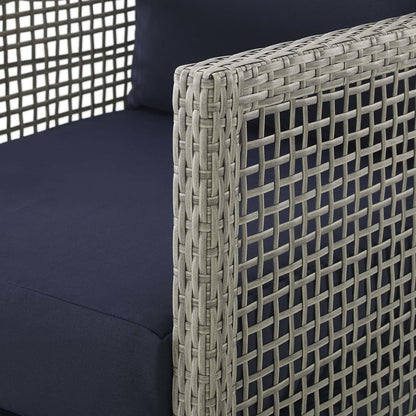 Aura Rattan Outdoor Patio Armchair, Rattan Wicker, Grey Gray 13865