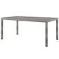 Aura 68" Wicker Rattan Dining Table, Rattan Wicker, Grey Gray 13871