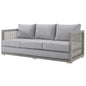 Aura Outdoor Patio Wicker Rattan Sofa, Rattan Wicker, Grey Gray 13873