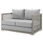 Aura Outdoor Patio Wicker Rattan Loveseat, Rattan Wicker, Grey Gray 13876