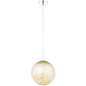 Fairy 8" Amber Glass Globe Ceiling Light Pendant Chandelier, Glass, Clear Silver 15677