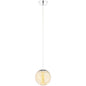Fairy 12" Amber Glass Globe Ceiling Light Pendant Chandelier, Glass, Clear Silver 15678