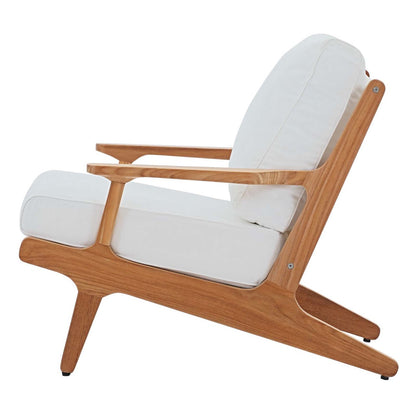 Saratoga Outdoor Patio Teak Armchair, Wood, White Natural 13880