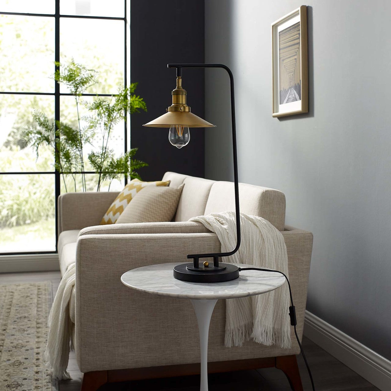 Amenity Table Lamp, Metal Steel, Black Gold 15681