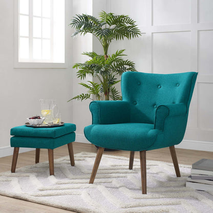Cloud Upholstered Armchair, Fabric, Aqua Blue 13886