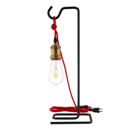Signal Table Lamp, Metal Steel, Black Red 15682