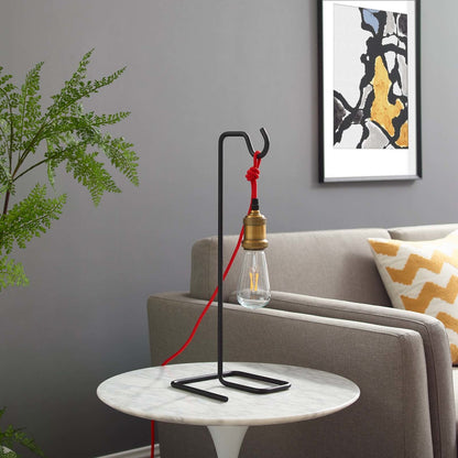 Signal Table Lamp, Metal Steel, Black Red 15682