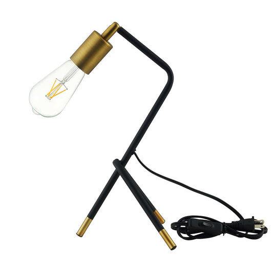 Achievement Table Lamp, Metal Steel, Black Gold 15683