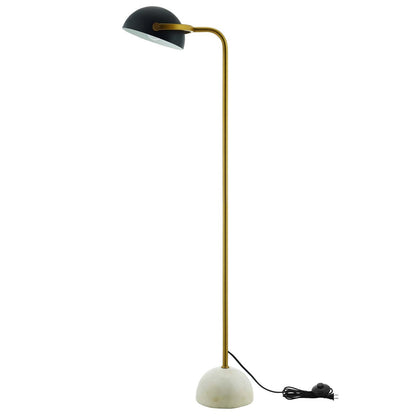 Convey Bronze and White Marble Floor Lamp, Metal Steel, Black Gold 15684